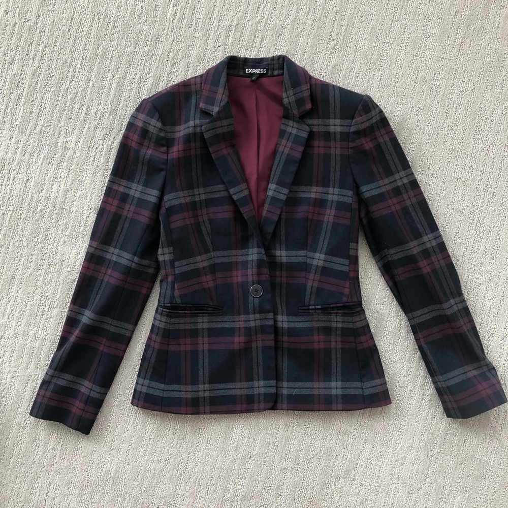 Express Notch Collar One Button Blazer